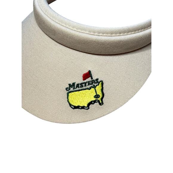 Vintage 80s MASTERS Golf Embroidered Logo Visor Hat Cream TEXACE NEW main image 3